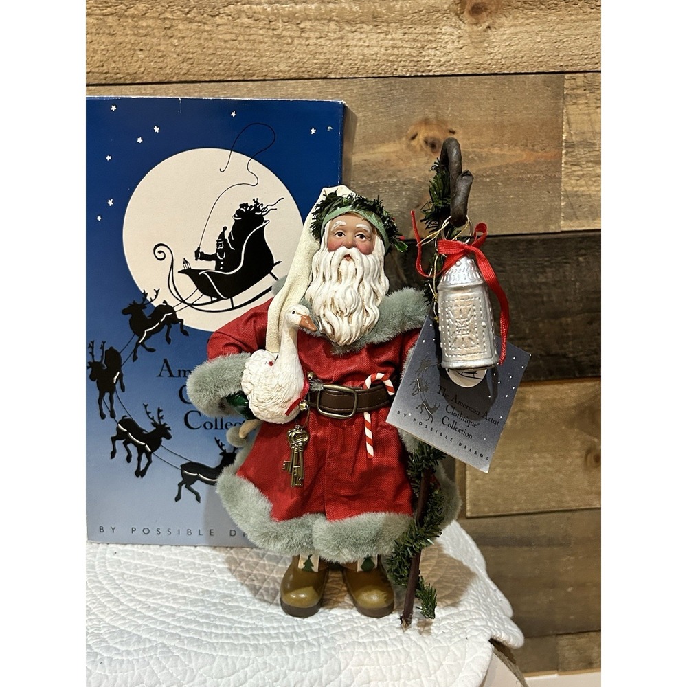 VTG 1994‎ Possible Dreams Clothtique Santa Claus & Feathered Friend 15026